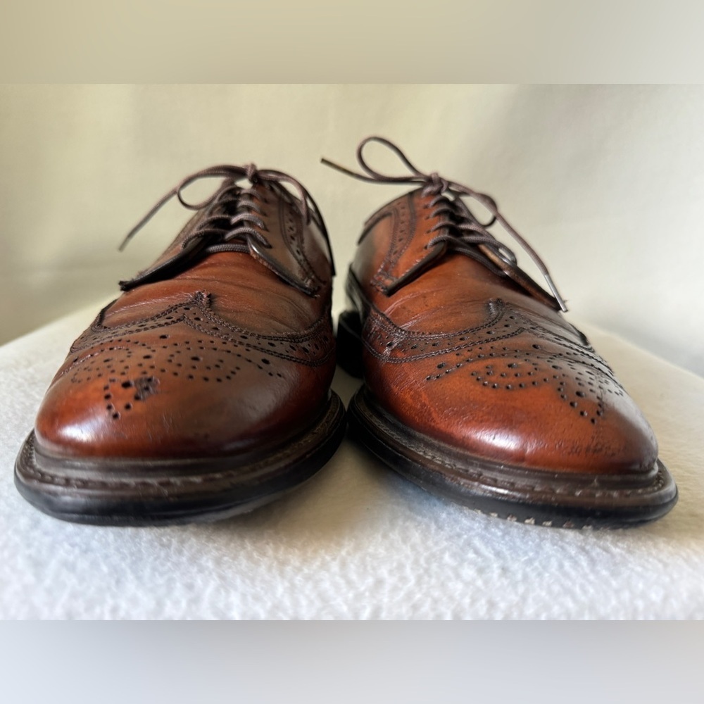 Men’s Brown Leather Vintage Oxford Shoes. - Picture 4 of 16